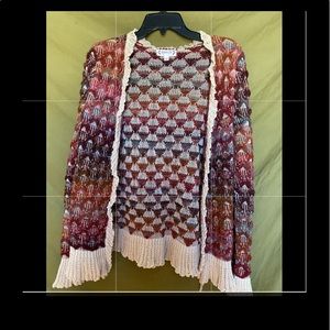 ♥️ NANETTE LEPORE VINTAGE CROCHET SWEATER CARDIGAN